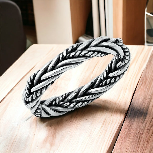 925 Sterling Silver Unisex Celtic Weave Ring Band Size 5-12