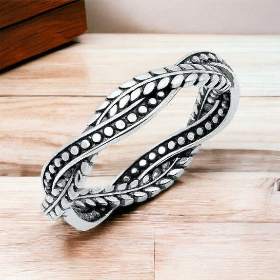 925 Sterling Silver Unisex Celtic Weave Ring Band Size 5-12