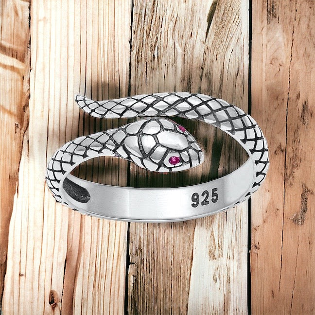 925 Sterling Silver Snake Ring Band Size 4 -10