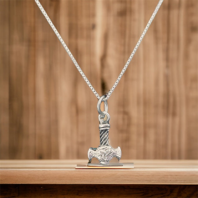 Handcast 925 Sterling Silver Viking Norse Thor's Hammer Mjolnir Pendant Necklace + Free Chain