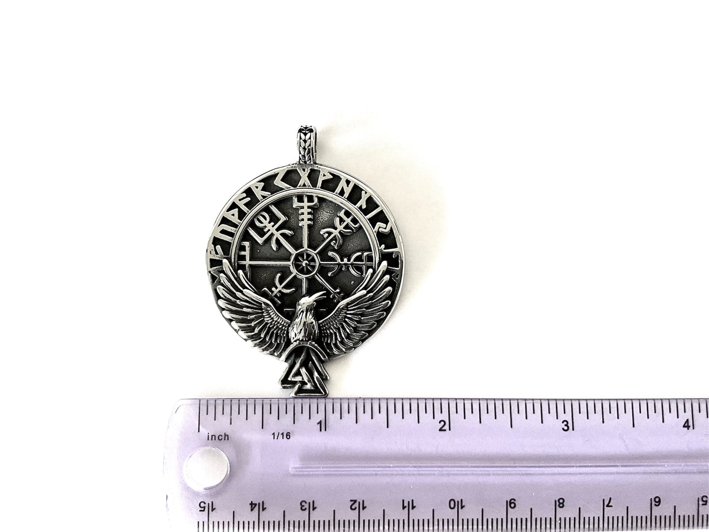Large 316L Surgical Stainless Steel Viking Norse Viking Compass Eagle Pendant + Free Chain Necklace
