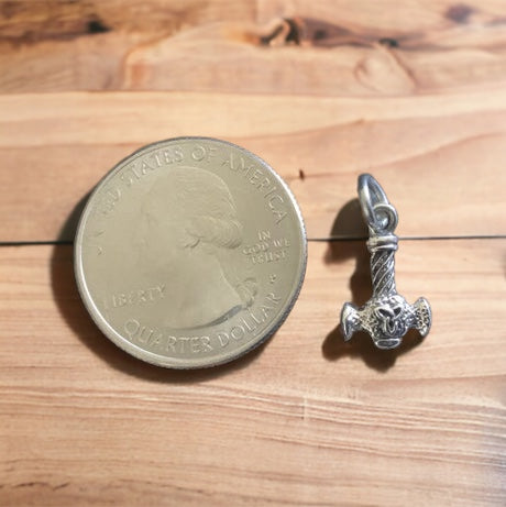 Handcast 925 Sterling Silver Viking Norse Thor's Hammer Mjolnir Pendant Necklace + Free Chain