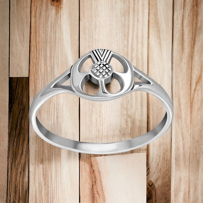 925 Sterling Silver Scottish Thistle Ring