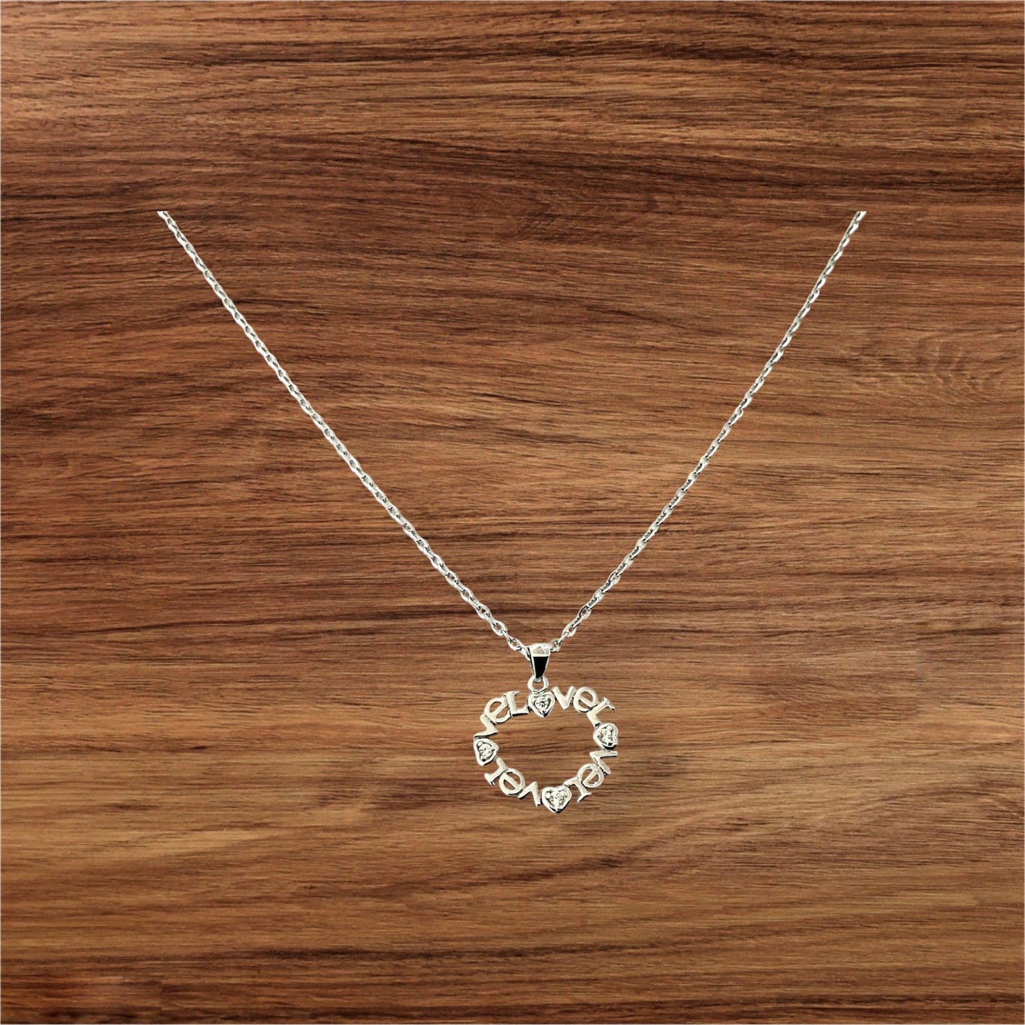 925 Sterling Silver Love Heart Pendant + Free Chain