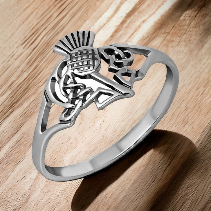 925 Sterling Silver Scottish Thistle Ring