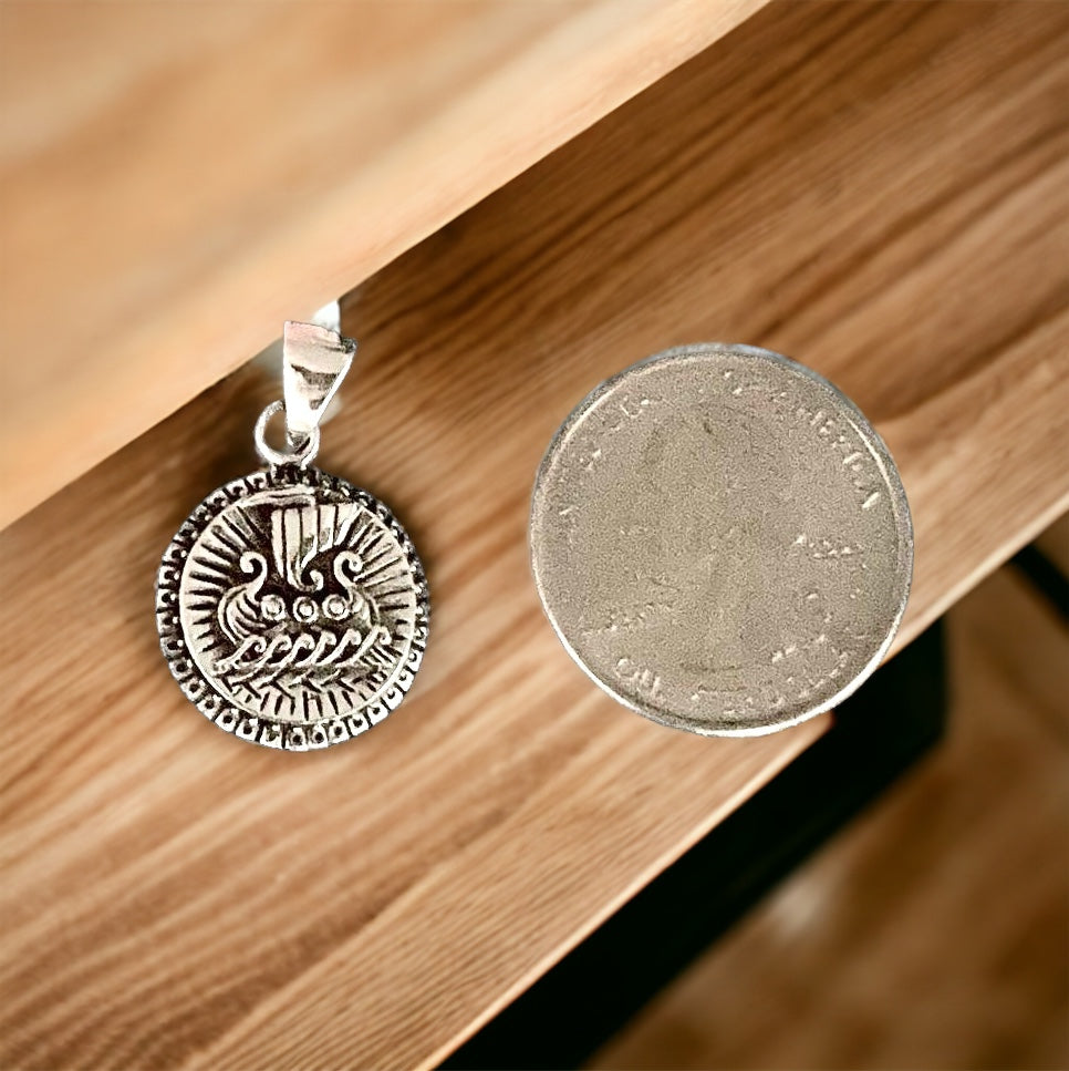Handcast 925 Sterling Silver Norse Viking Longboat Long Boat Ship Pendant Necklace + Free Chain