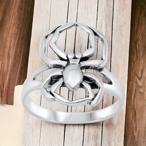 925 Sterling Silver Spider Ring Band Size 5-10