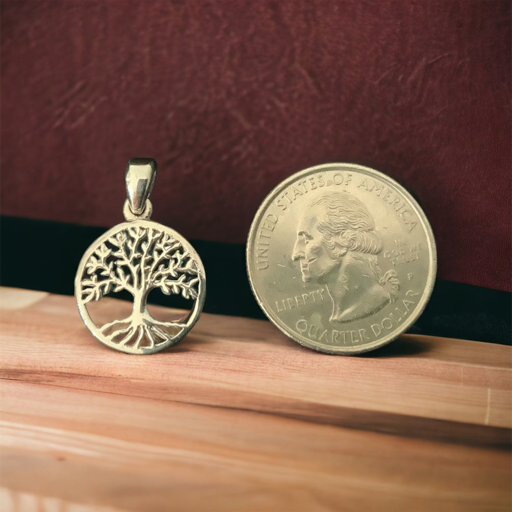 925 Sterling Silver Tree of Life Pendant Necklace + Free Chain