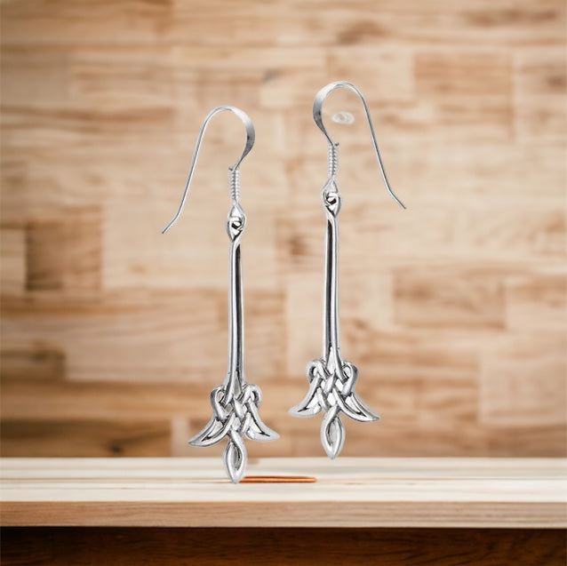 Silver Celtic Knotwork Dangle Earrings