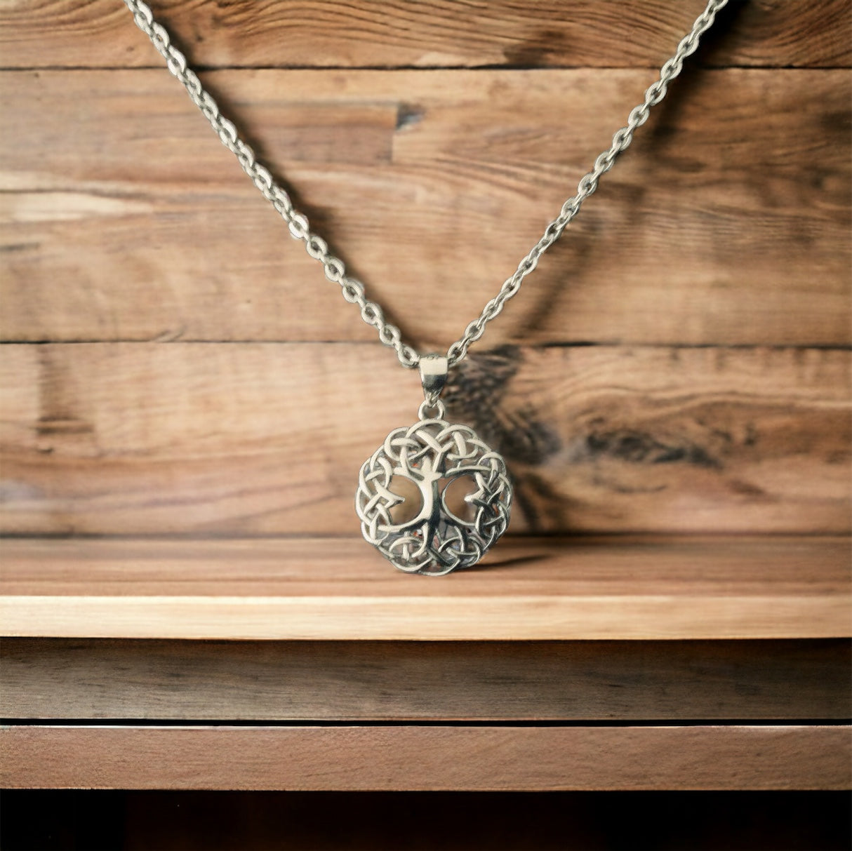 925 Sterling Silver Celtic Tree of Life Pendant Necklace + Free Chain