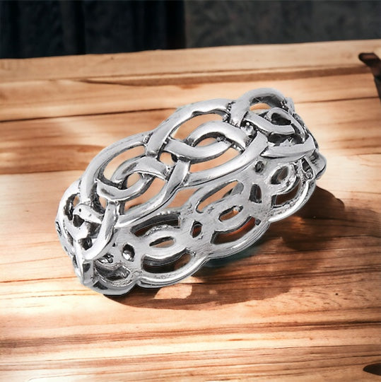 Silver Celtic Weave of Eternity Ring