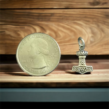 Handcast 925 Sterling Silver Viking Norse Thor's Hammer Mjolnir Pendant Necklace + Free Chain