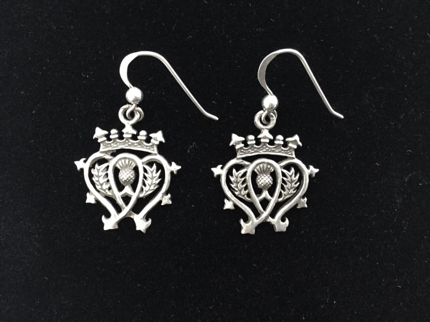 Silver Scottish Luckenbooth Thistle Dangle Earrings