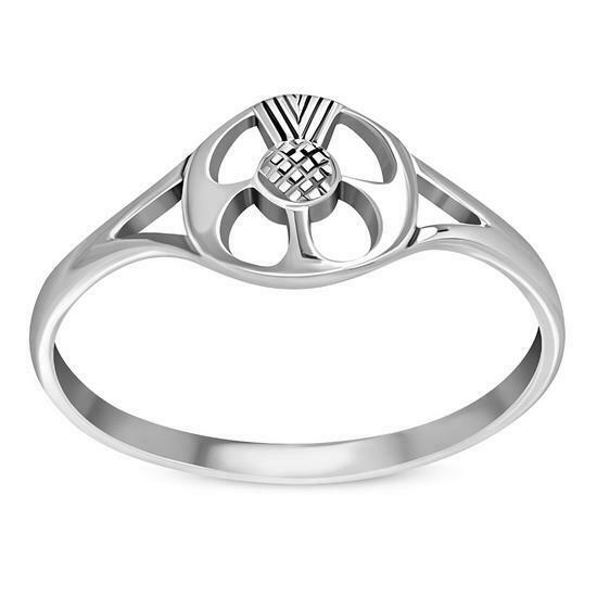 925 Sterling Silver Scottish Thistle Ring