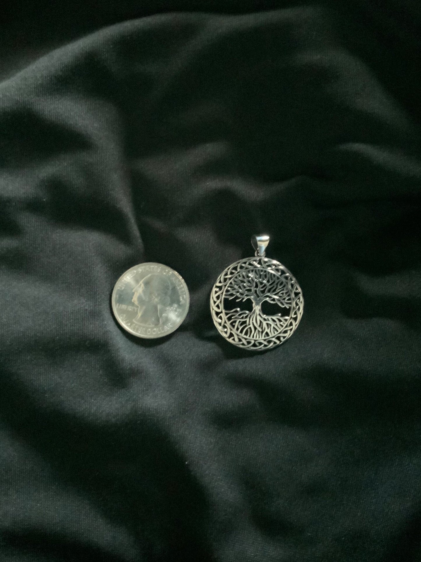 925 Sterling Silver Celtic Tree of Life Pendant Necklace + Free Chain