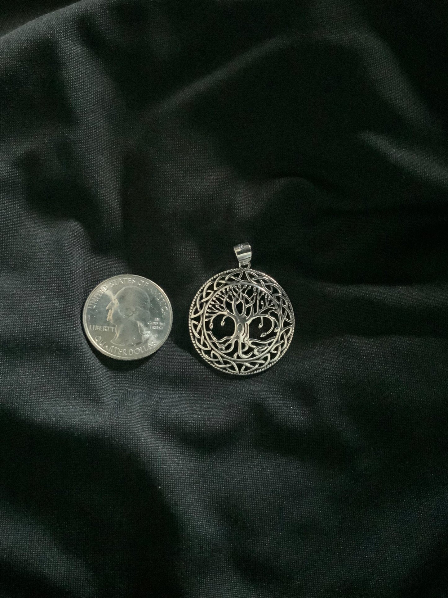 925 Sterling Silver Celtic Tree of Life Pendant Necklace + Free Chain