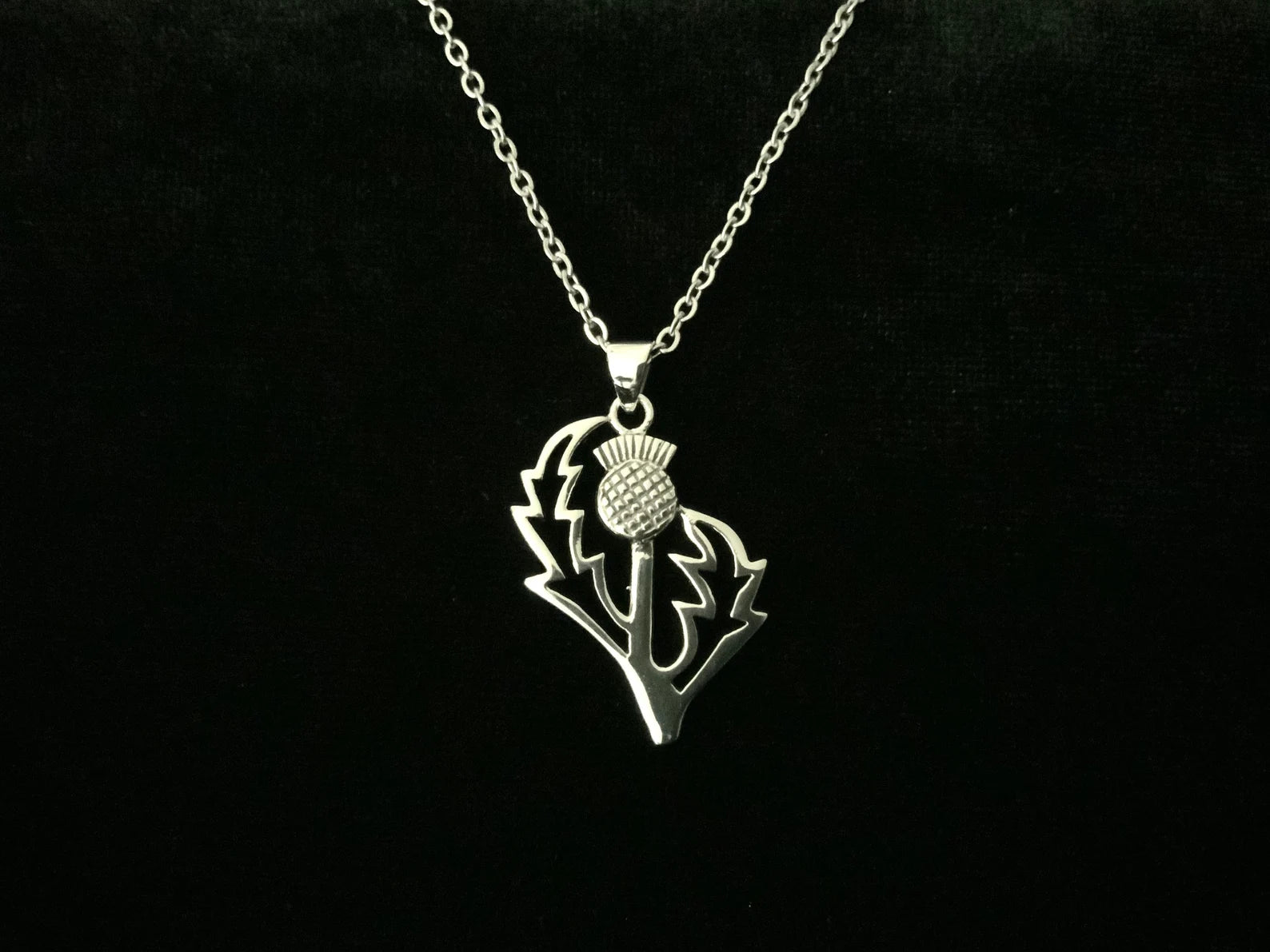 Sterling silver thistle outlet pendant