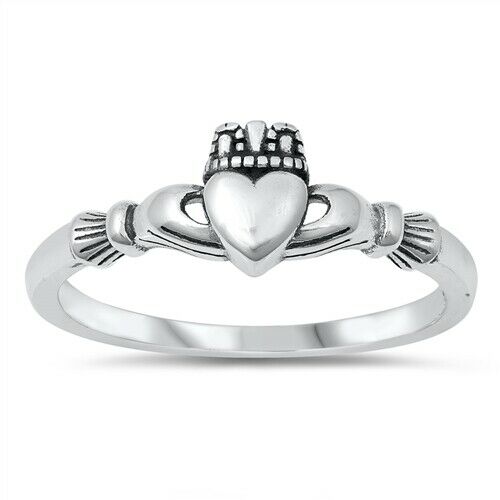 Sterling Silver Irish Claddagh Ring Size 4-10