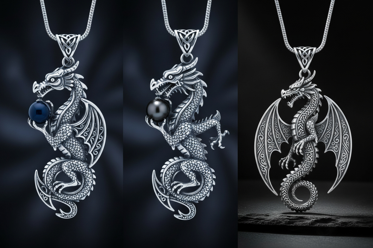 Silver Dragon Pendants