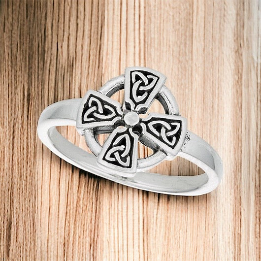 Silver Celtic Cross Ring