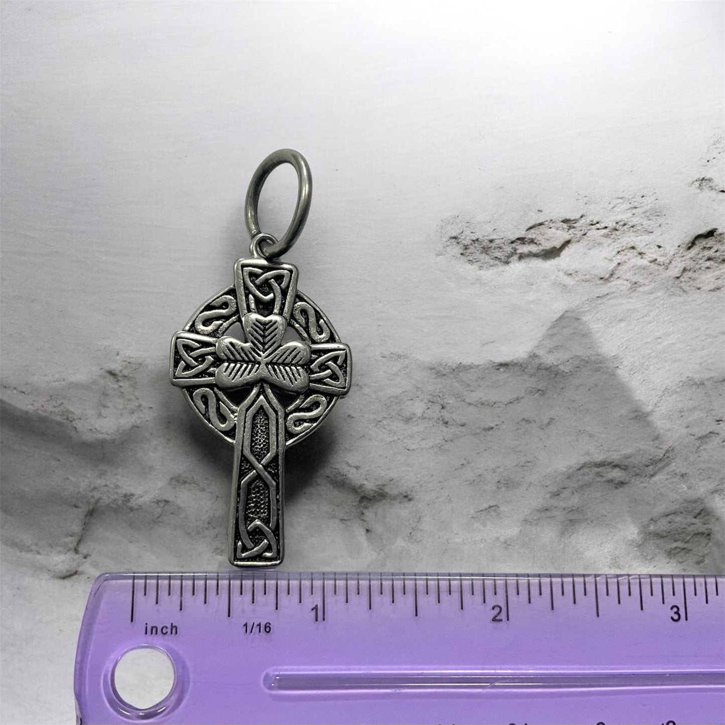 Large 316L Surgical Stainless Steel Irish Celtic Shamrock Pendant + Free Chain Necklace