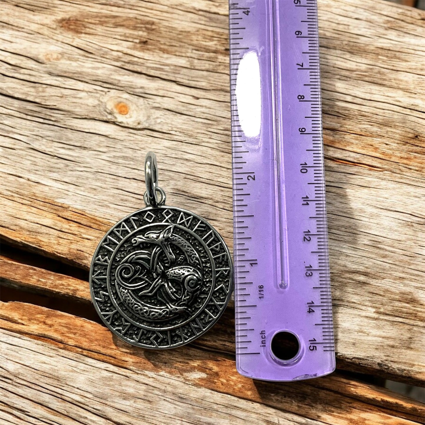 Large 316L Surgical Stainless Steel Viking Celtic Ouroboros Dragon Pendant + Free Chain Necklace