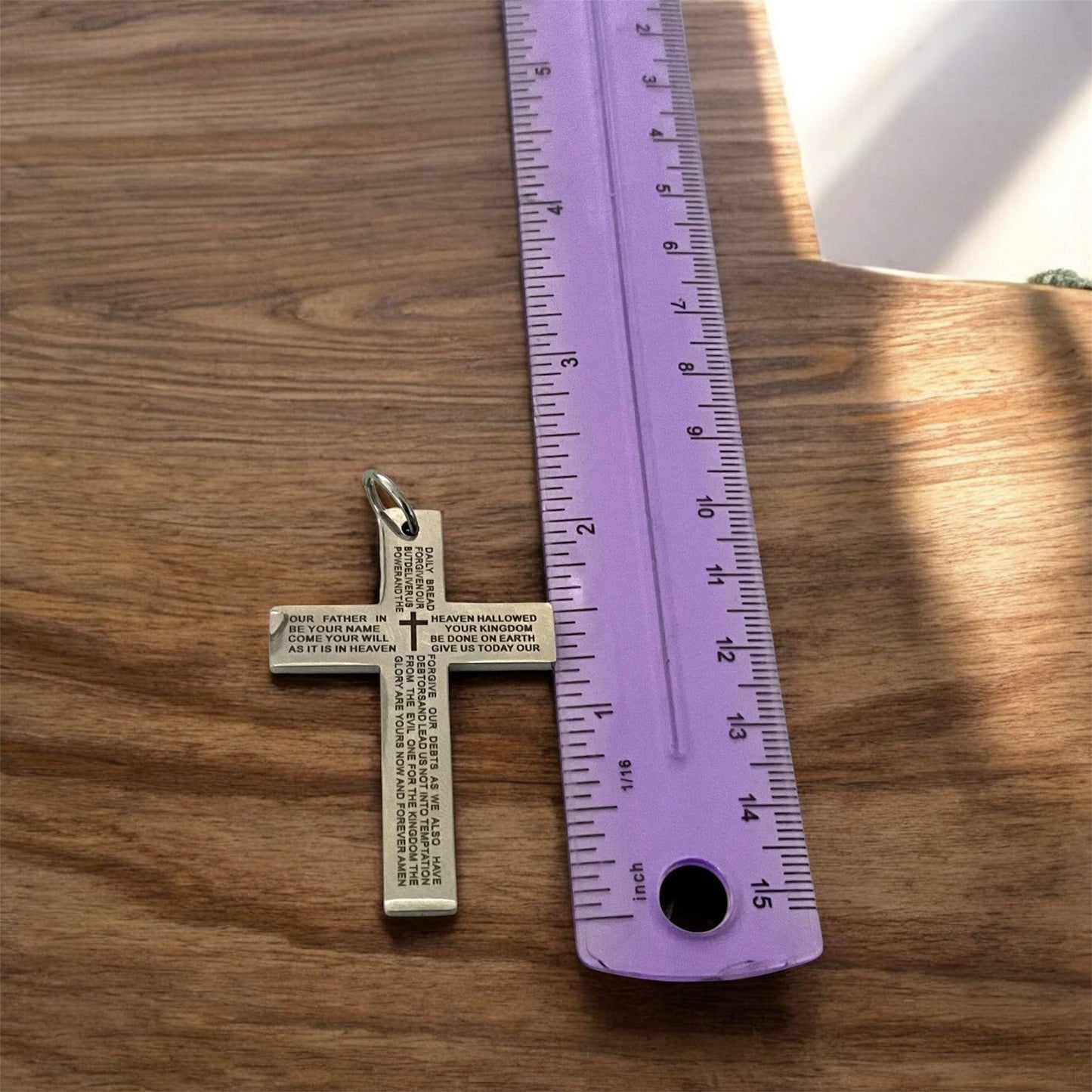 Large 316L Surgical Stainless Steel Christian Religious Cross Pendant + Free Chain Necklace