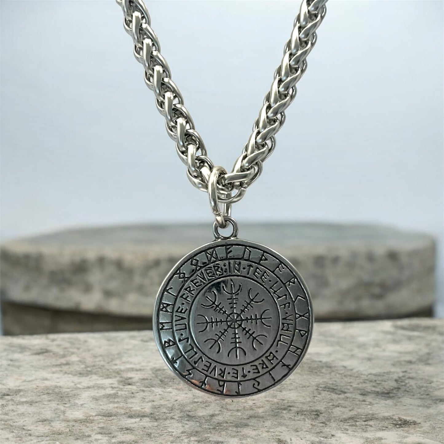 Large 316L Surgical Stainless Steel Viking Celtic Ouroboros Dragon Pendant + Free Chain Necklace