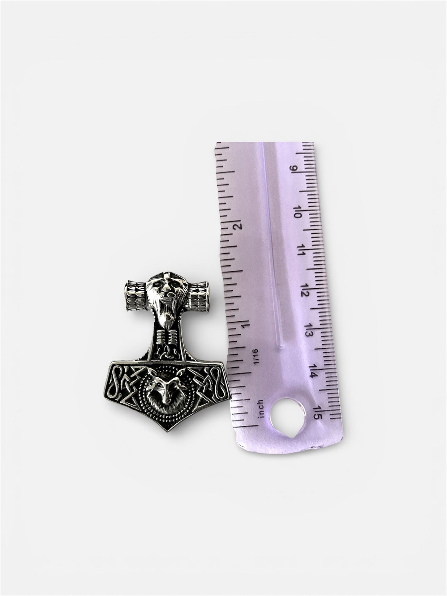 Large 316L Surgical Stainless Steel Viking Norse Thor’s Hammer Mjolnir Odin Pendant + Free Chain Necklace