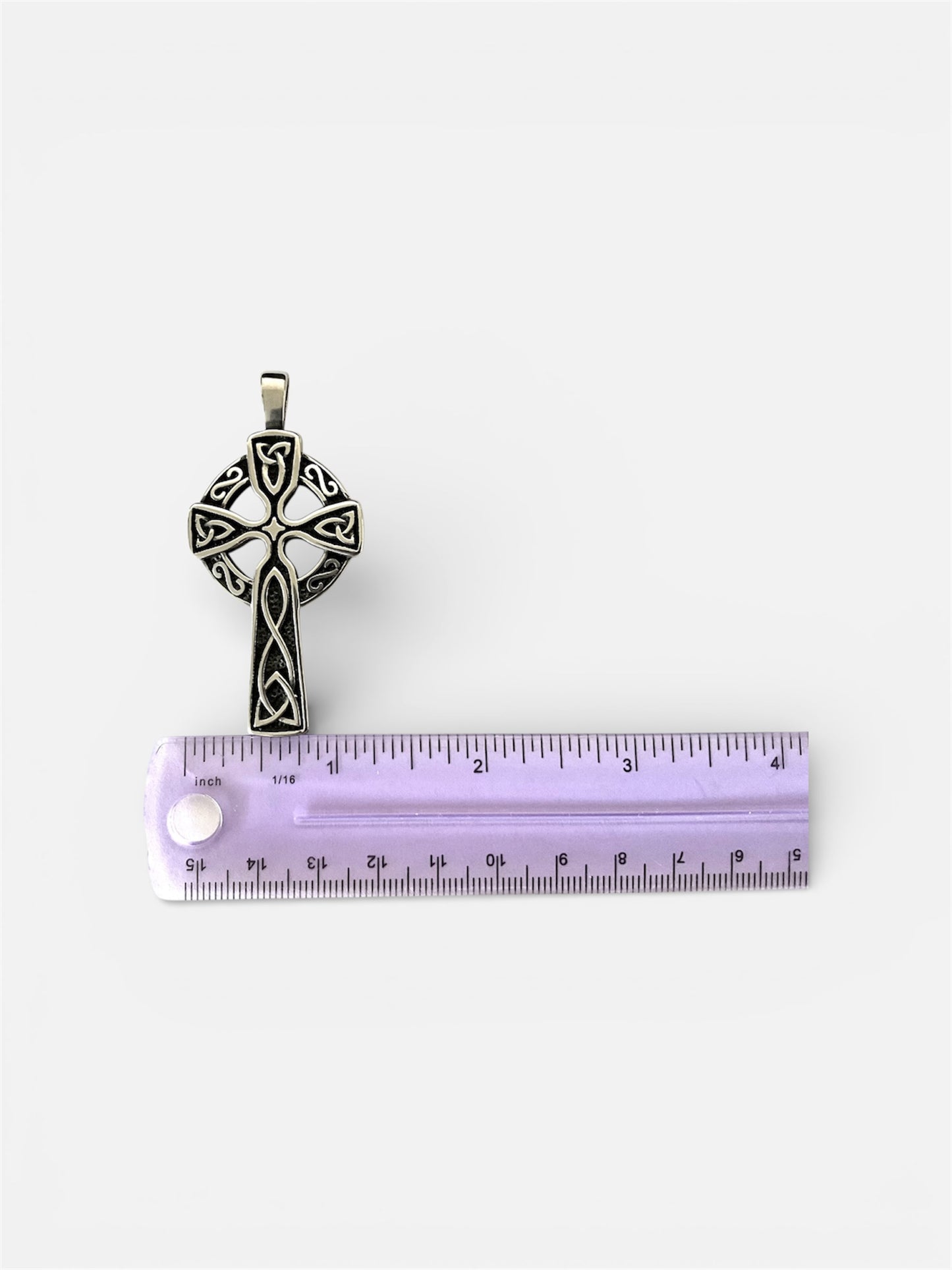 Large 316L Surgical Stainless Steel Irish Celtic Cross Pendant + Free Chain Necklace