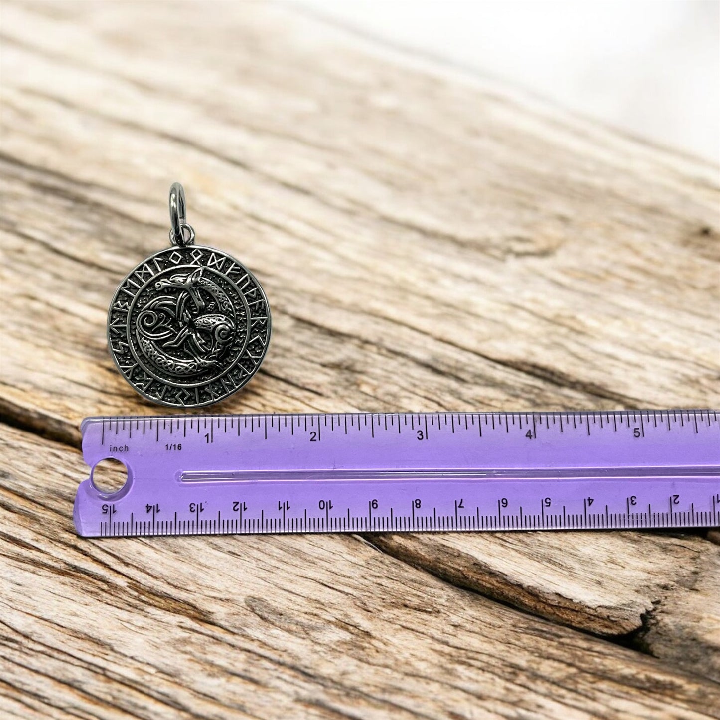 Large 316L Surgical Stainless Steel Viking Celtic Ouroboros Dragon Pendant + Free Chain Necklace