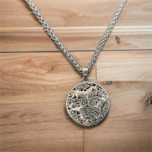 Unique Handcast 925 Sterling Silver Irish Celtic Horse Epona Pendant + Free Chain Necklace