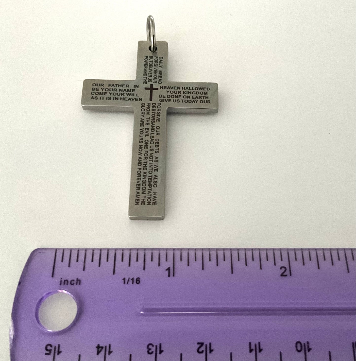 Large 316L Surgical Stainless Steel Christian Religious Cross Pendant + Free Chain Necklace