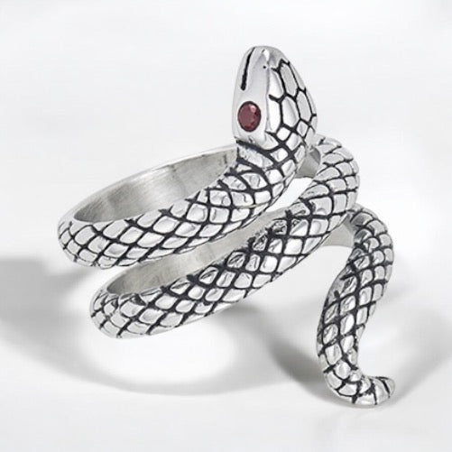 Large 316L Surgical Stainless Steel Snake Ring Size 7-12