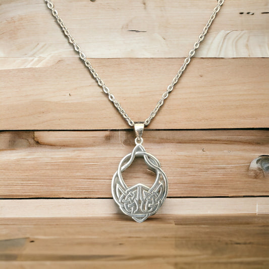Silver Celtic Healing Knot Pendant + Free Chain