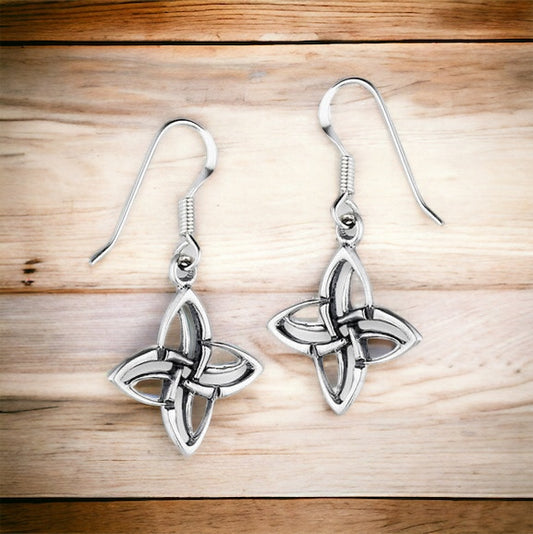 Silver Celtic Knotwork Dangle Earrings