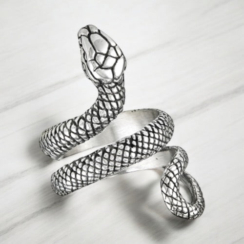 Large 316L Surgical Stainless Steel Snake Ring Size 7-11