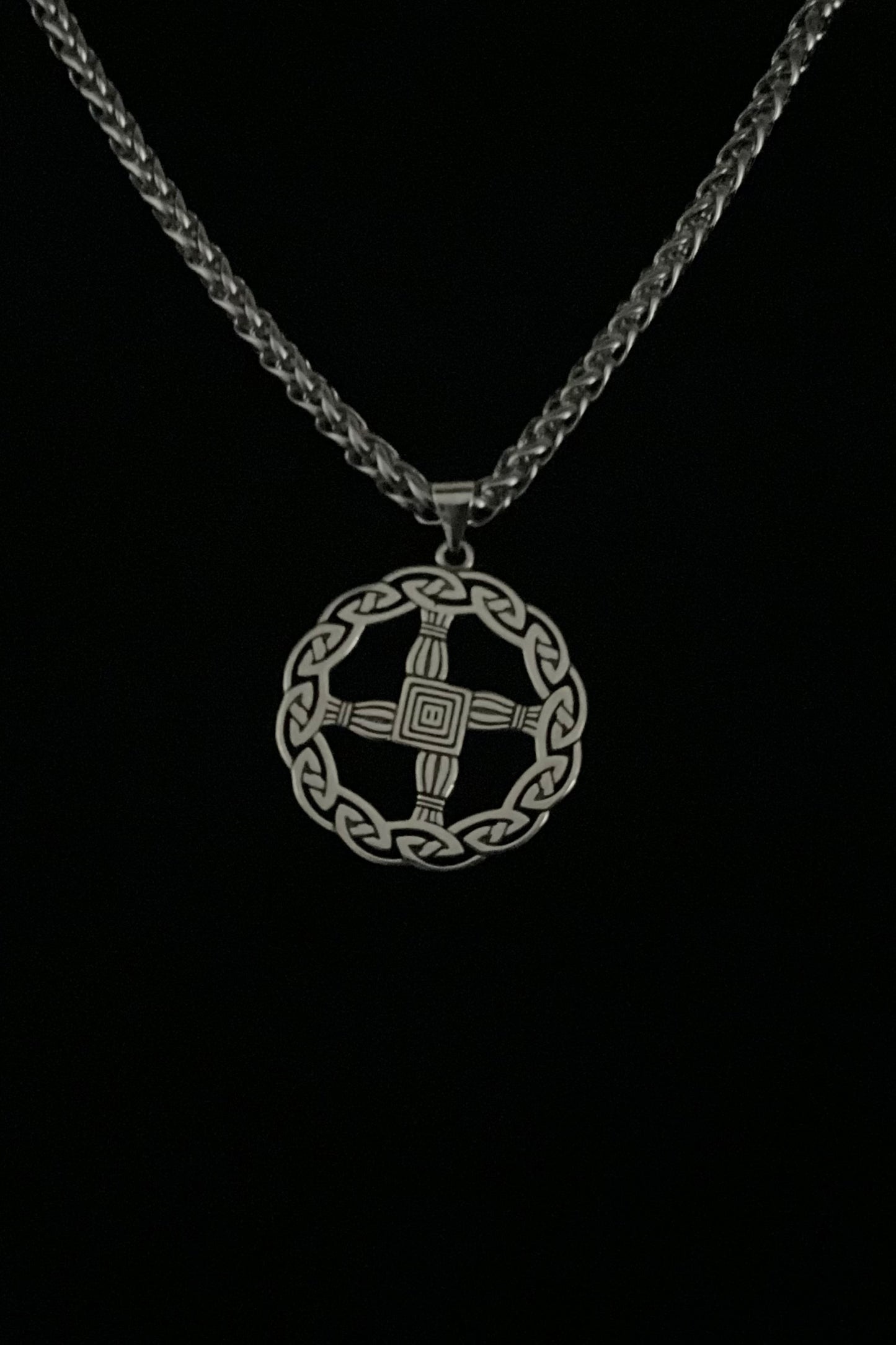 Large 925 Sterling Silver Irish Celtic St. Brigid's Cross Pendant + Free Chain Necklace