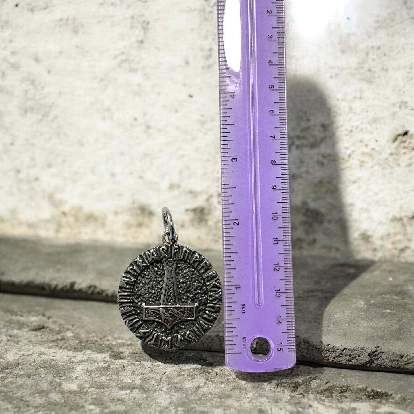 Large 316L Surgical Stainless Steel Viking Norse Thors Hammer Mjolnir Pendant + Free Chain Necklace
