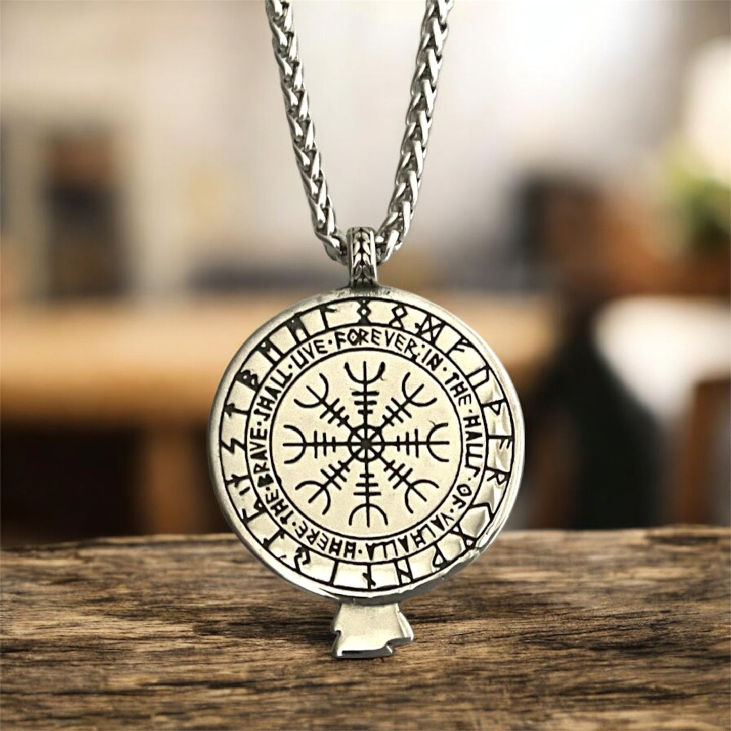 Large 316L Surgical Stainless Steel Viking Norse Viking Compass Eagle Pendant + Free Chain Necklace
