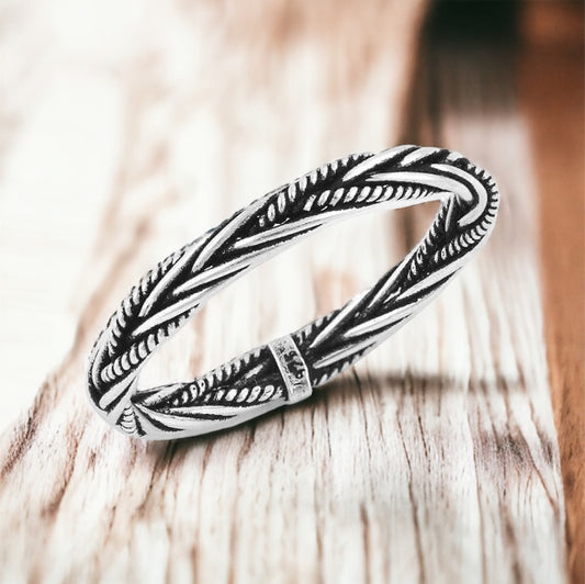 925 Sterling Silver Celtic Rope Braid Band Ring Size 2-10