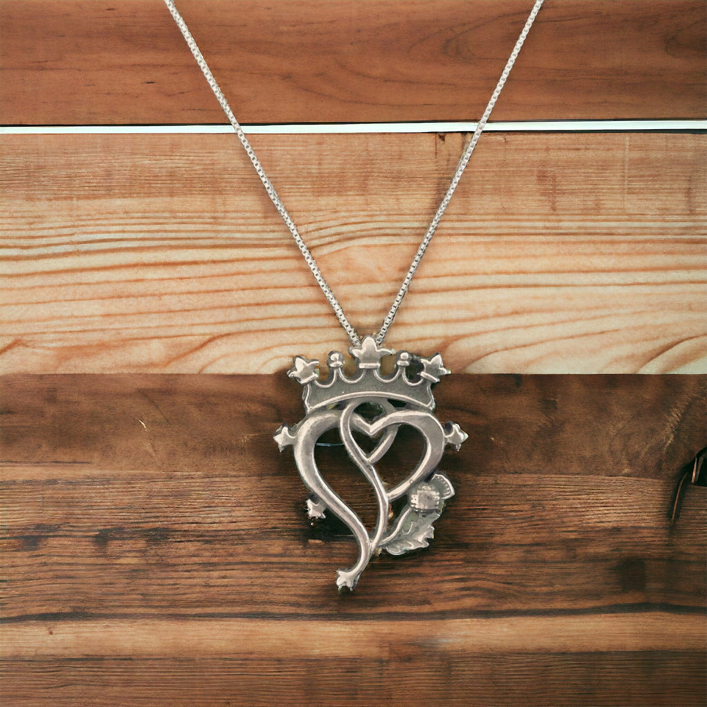 Silver Scottish Thistle store Heart Necklace