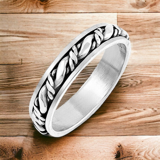 Sterling Silver Unisex Celtic Knot Spinner Ring