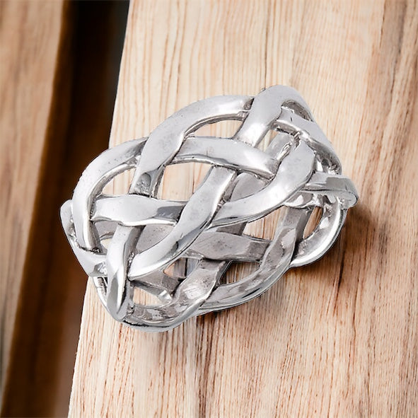 Silver Celtic Braided Eternity Weave Ring