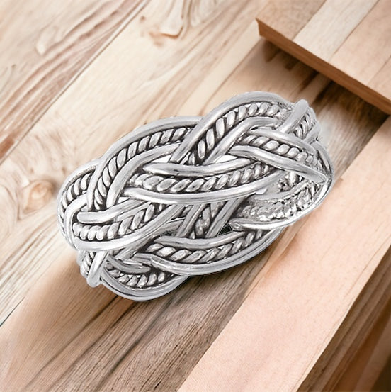 Silver Celtic Braided Weave of Eternity Ring