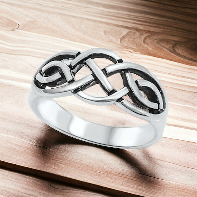 Silver Celtic Knot Ring Size 4-10