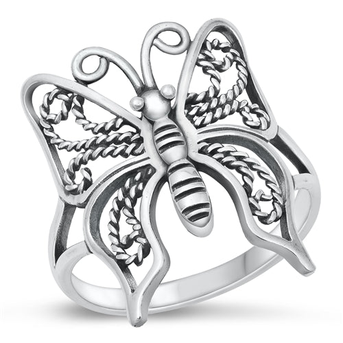 Large 925 Sterling Silver Butterfly Ring Size 5-9