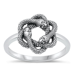 925 Sterling Silver Entwined Snake Ring Band Size 4 -10