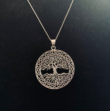 Large 925 Sterling Silver Handcast Tree of Life Pendant + Free Chain