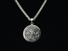 925 Sterling Silver Viking Celtic Tree of Life Pendant w/ Odin Sleipnir and Ravens Hugin / Munin + Free Chain